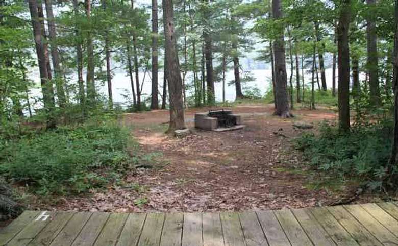 A view from one of Duran Island's tent platforms that faces a fireplace
