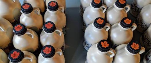 bottles of maple syrup